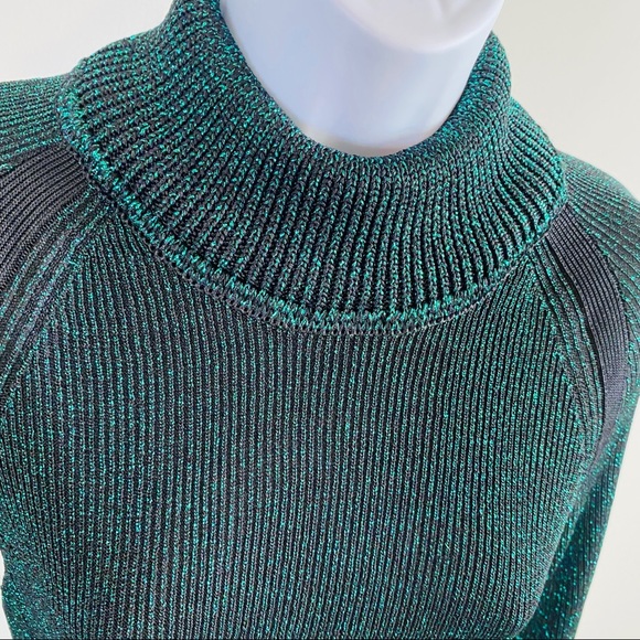 H&M Studio A/W 2015 Exclusive Collection Green Metallic Ribbed Sweater Size - Picture 5 of 14